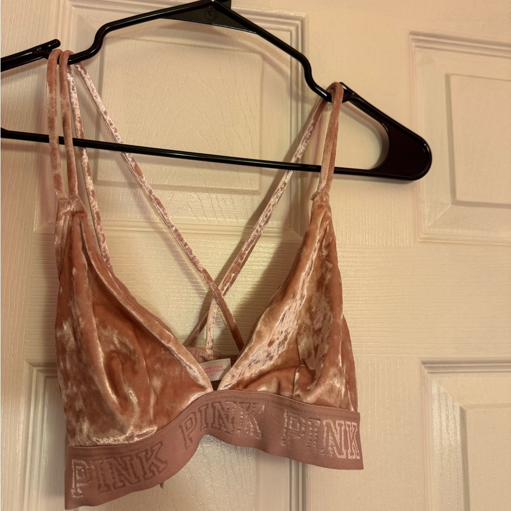 PINK velvet bralette